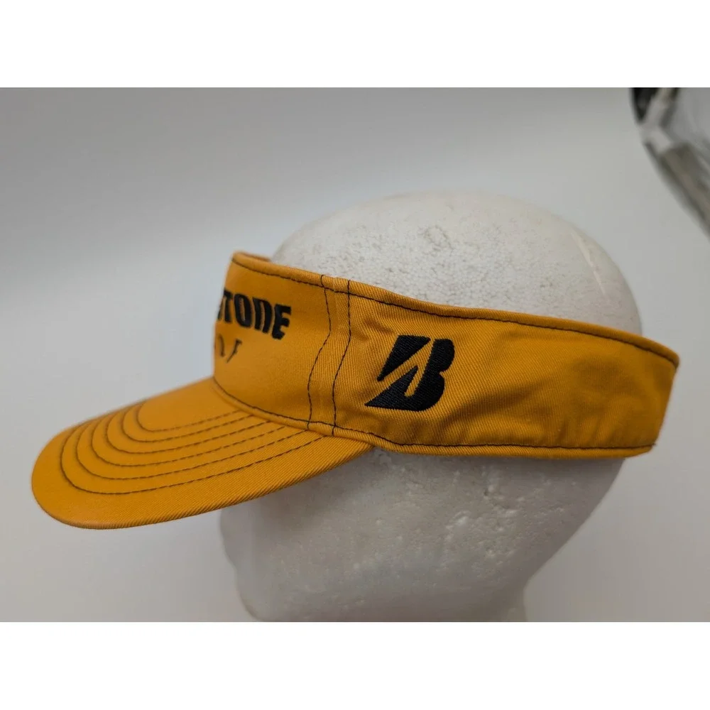 Bridgestone Golf Visor Hat Mustard Yellow Adjustable Strap Embroidered Logo